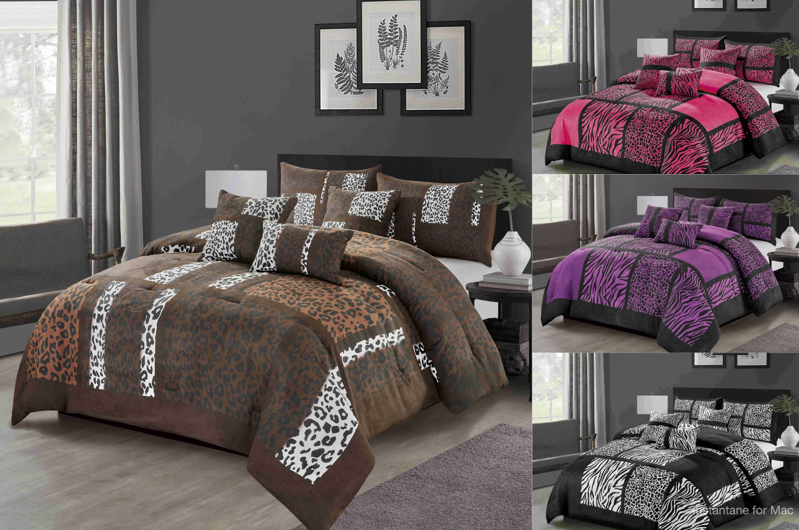 Empire Home  6-Piece Comforter set Safari Zebra Suede Super Soft Queen / King