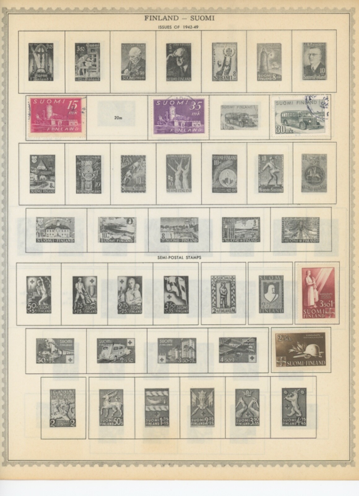 finland stamp collection on minkus pages 110 stamps used (e650