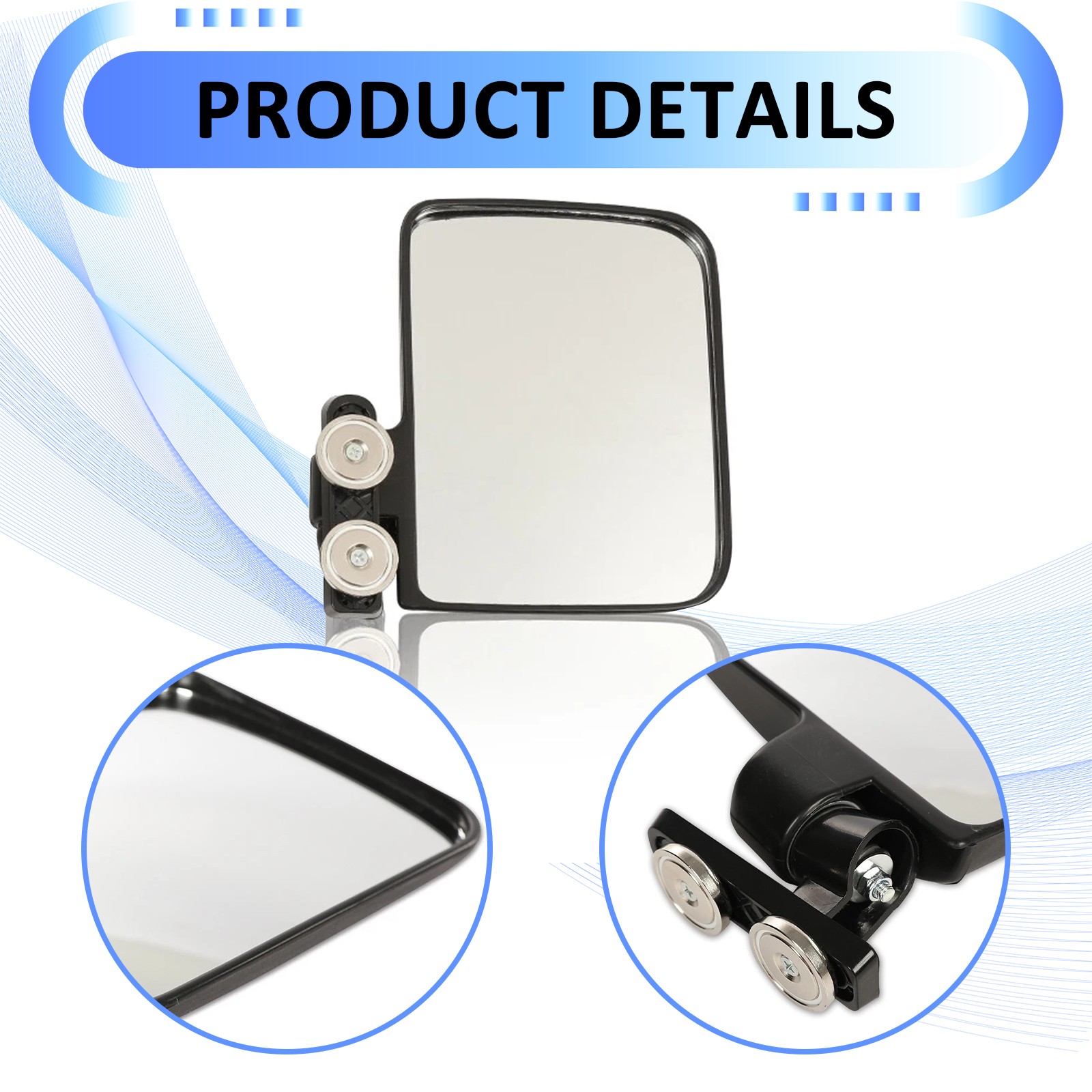 Pair 228lb Rated Magnetic Mirror Tractor View Mirrors For Kubota John Deere 2PCS