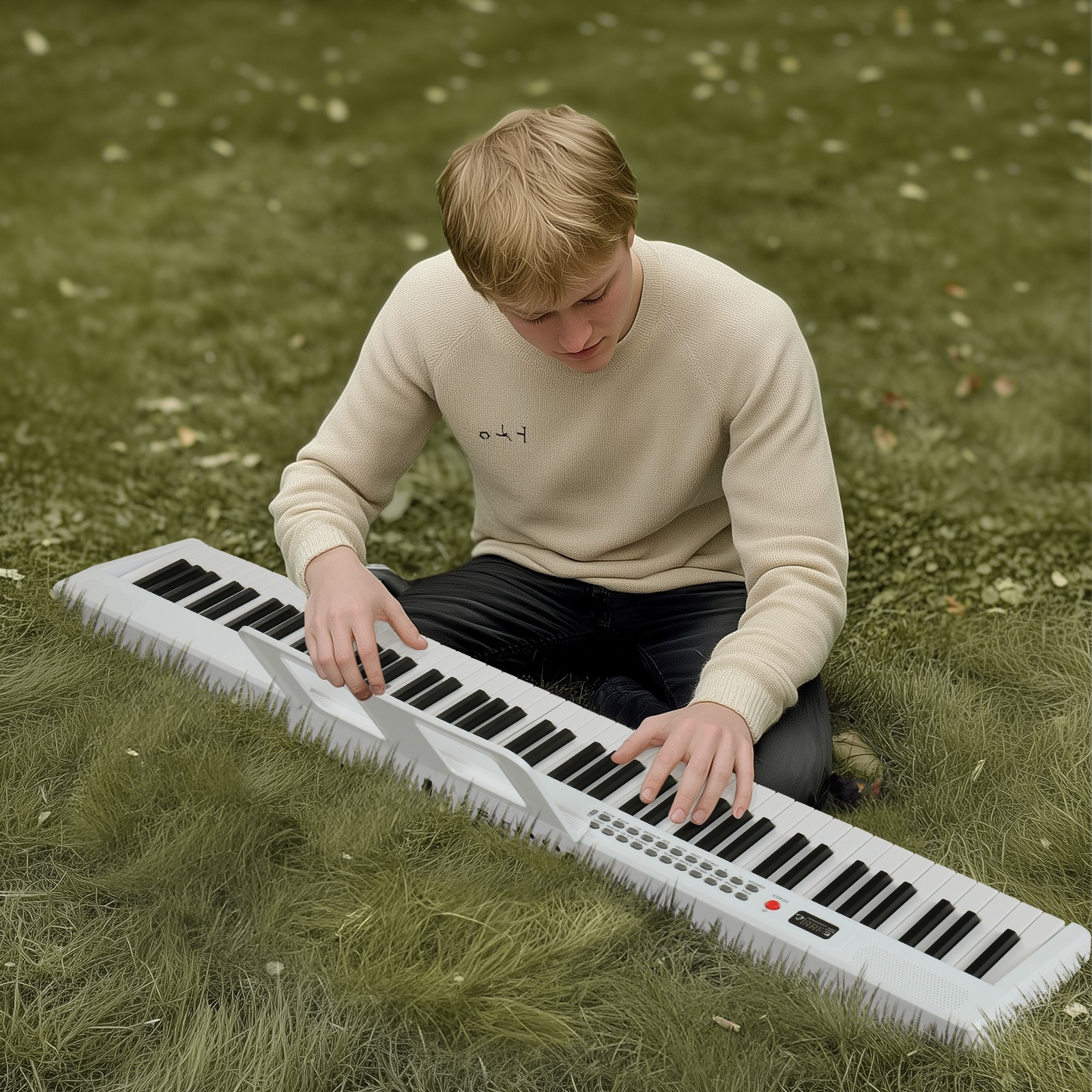 Glarry Foldable 88 Key Full Size Semi-Weighted Keyboards Digital Home Piano