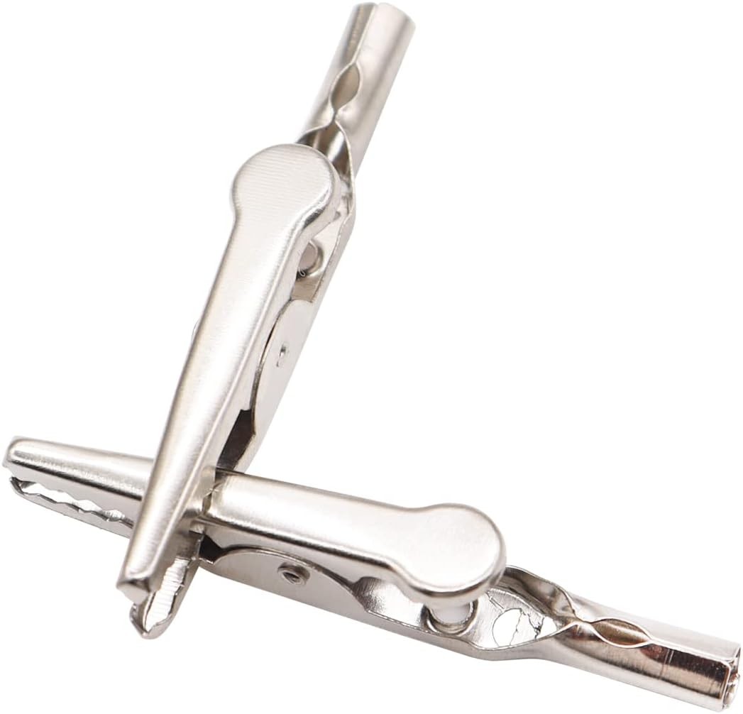 100 Pcs Metal Alligator Clips 52 Mm for Household Soldering and Electrical Test