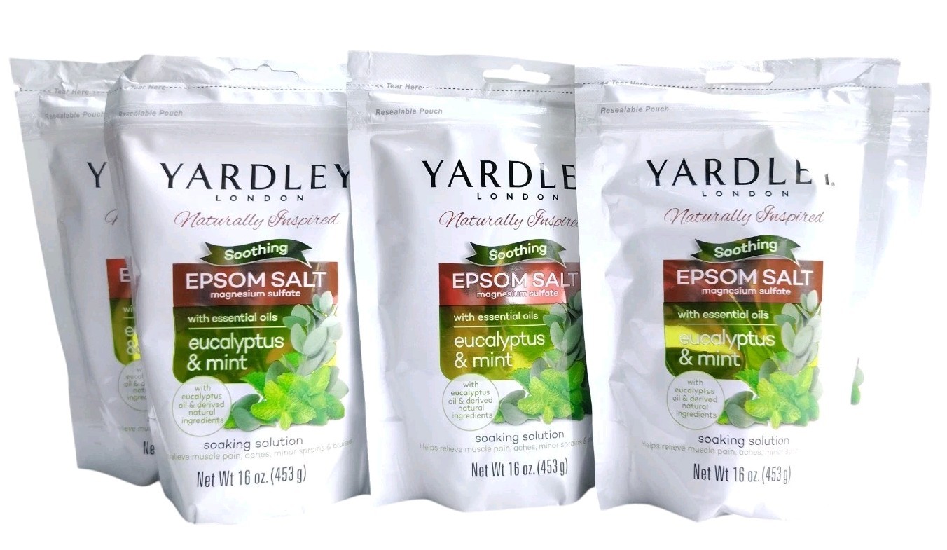 Yardley London Eucalyptus & Mint Epsom Salt Soaking Solution 6 Pounds 1lb Each