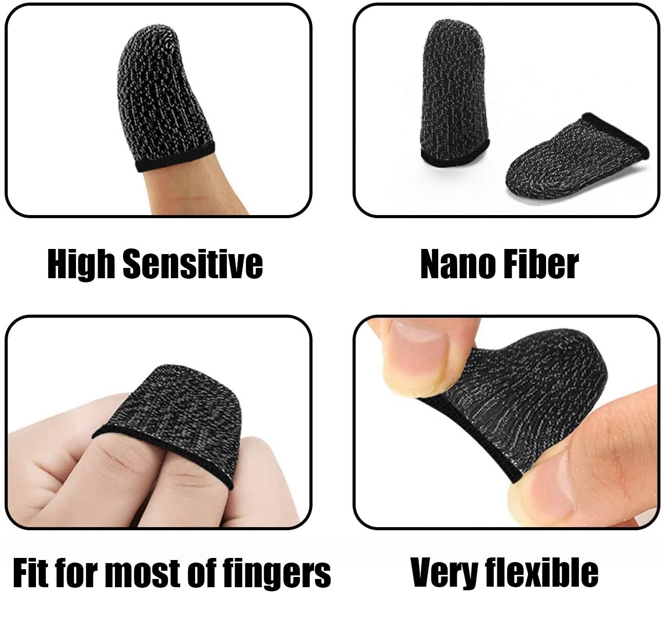 Game Controller Triggers with 6 Finger Sleeves for Android iPad Tablet Computer