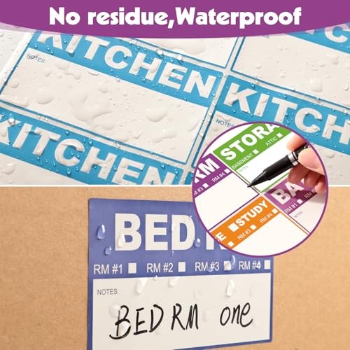 Count Removable Home Moving Labels, 3.4 x 2 inches 9 Color Coded Moving 400