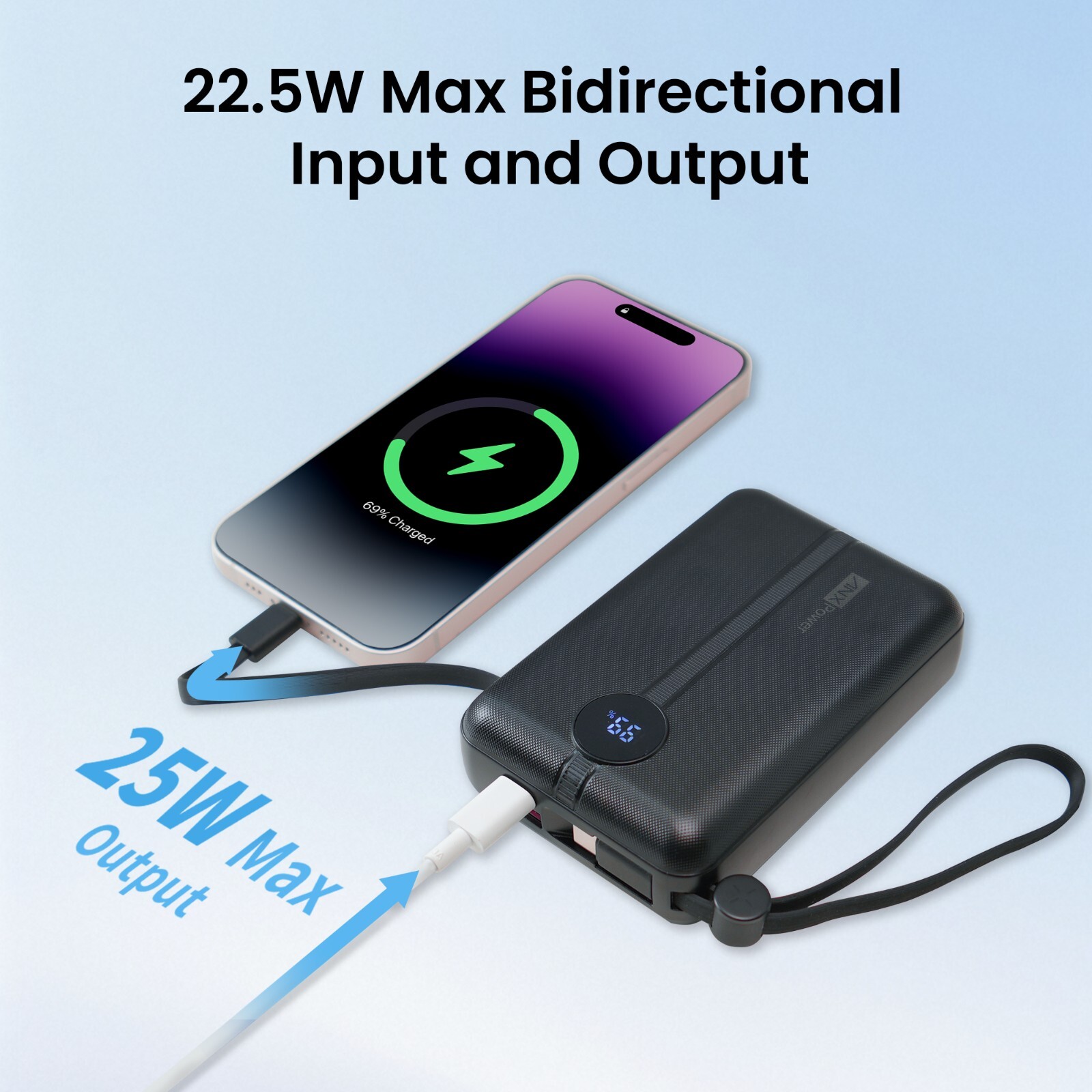 20000mAh Power Bank Fast Charging Battery LCD Digital Display Large Capacity