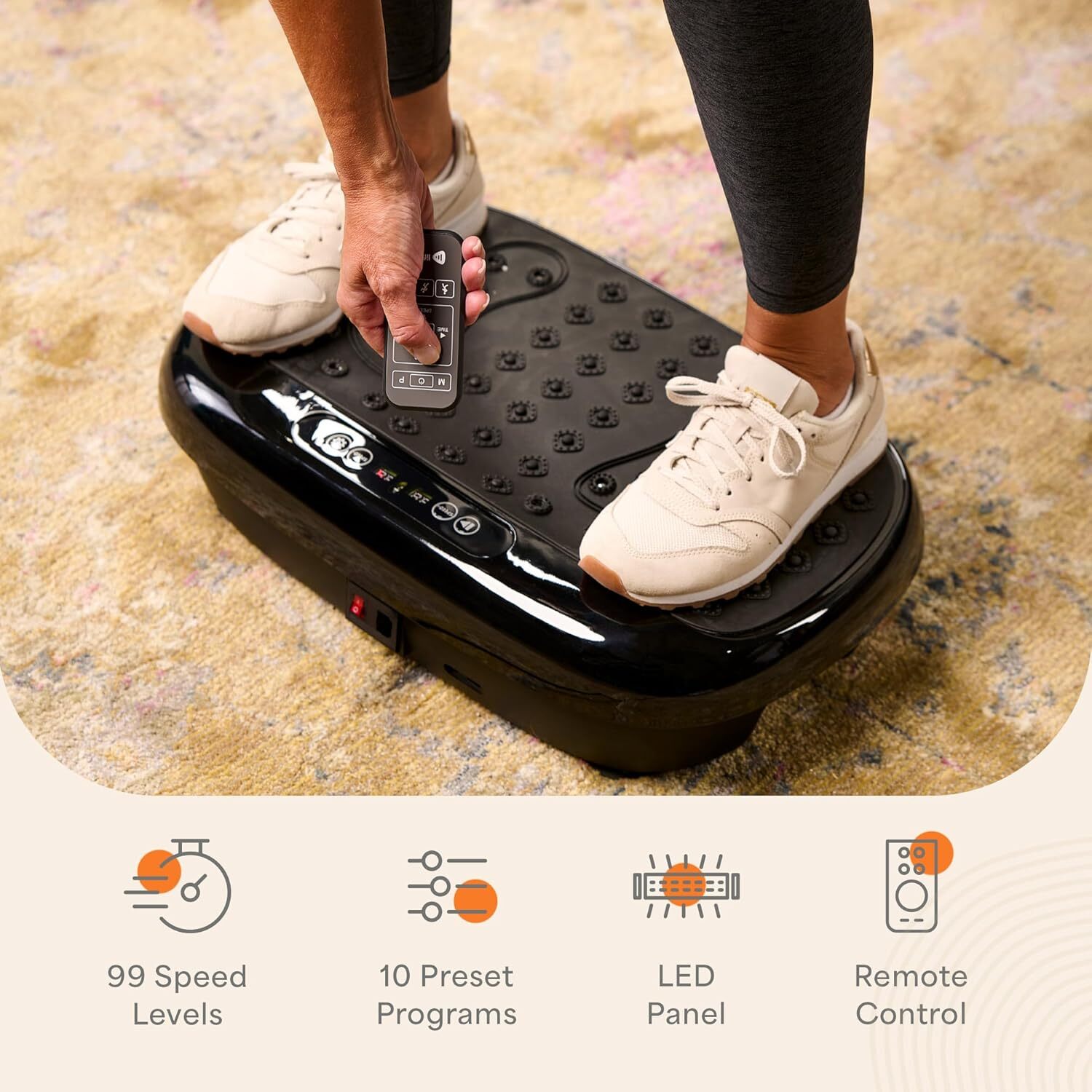 Lifepro Black Vibration Plate – Full Body Machine for Muscle Recovery