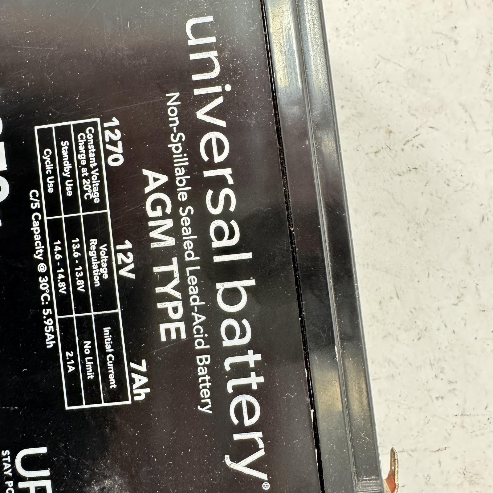 Universal Battery UB1270r 12V 7Ah AGM Sealed Lead Acid Alarm Backup Power Supply