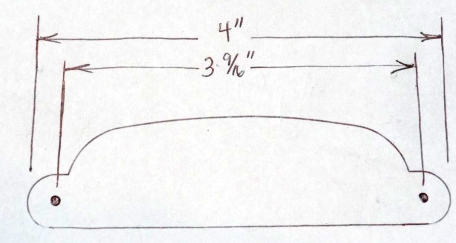 (SALE) Heavy Duty POLISHED - SOLID BRASS - 4" PULL HANDLE KNOB w/SCREWS - (NEW)