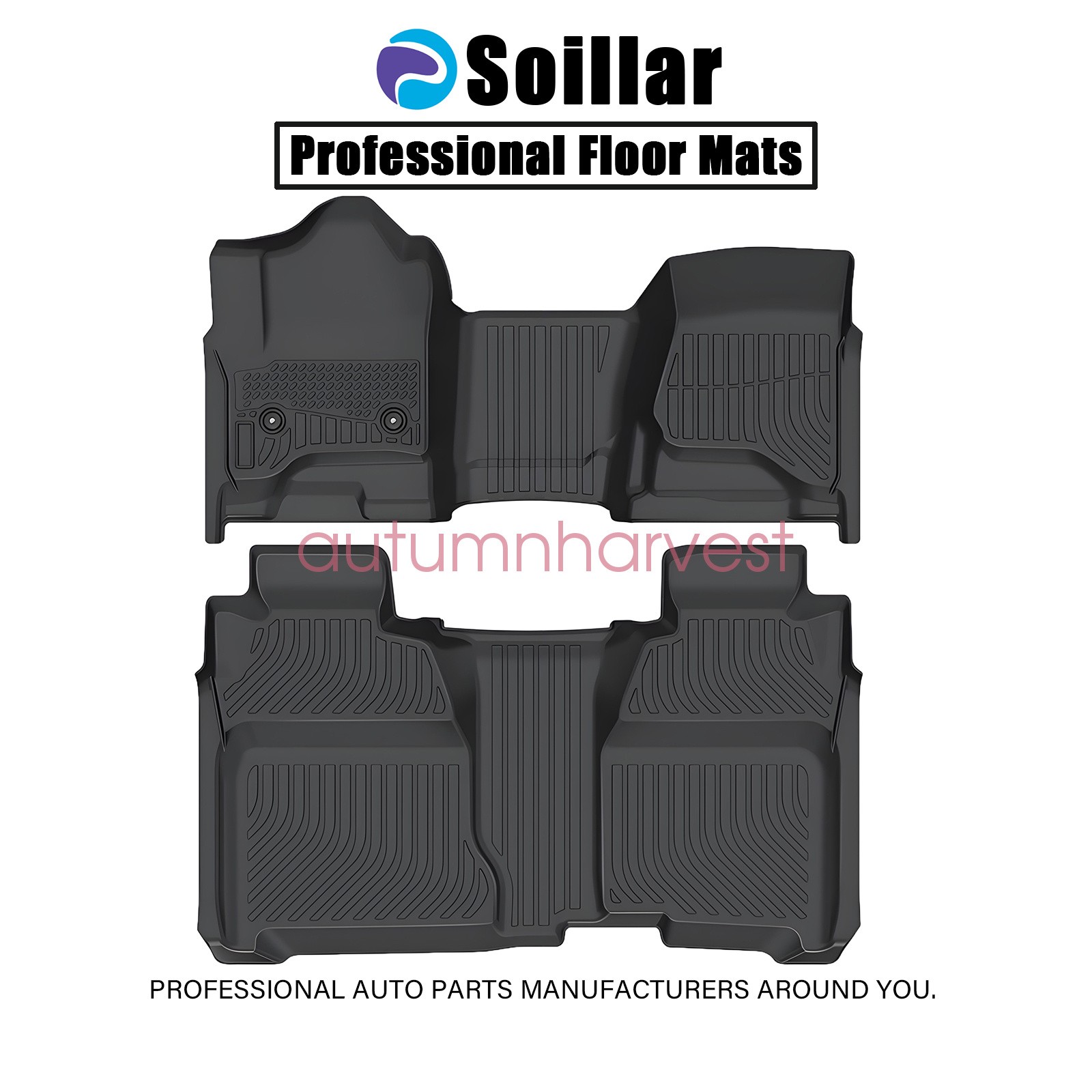 Floor Mats Liner For 2014-2019 Chevy Silverado GMC Sierra Crew Cab Front & Rear