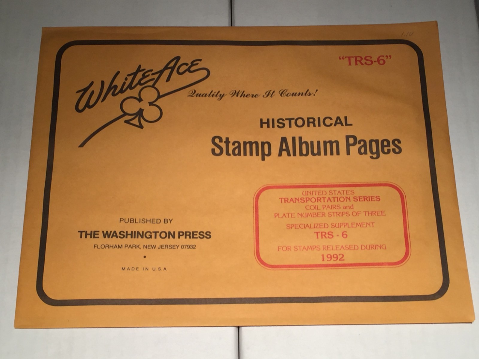 New Package of White Ace Pages Transportation Coil Series 1992 TRS-6