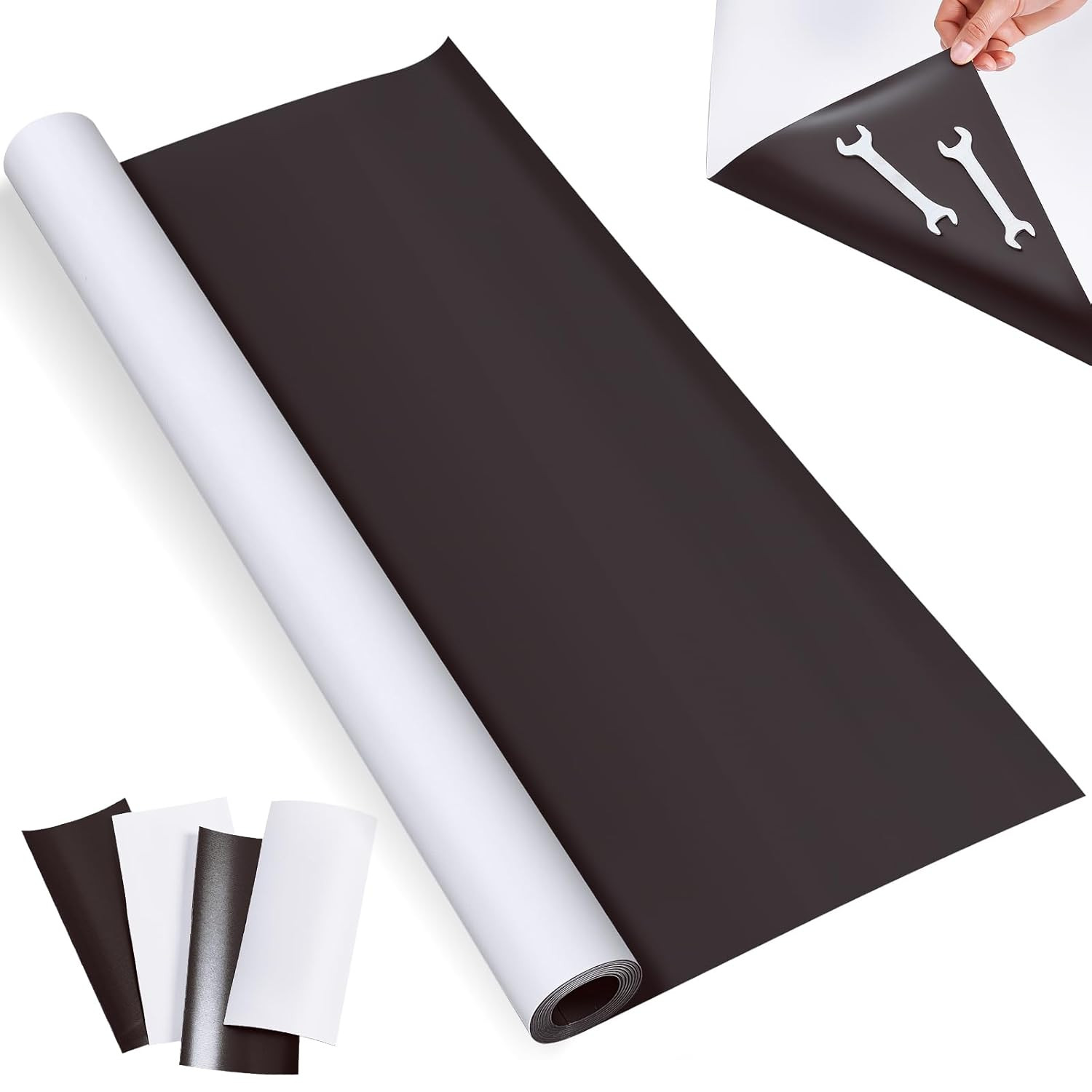 Flexible Magnetic Sheets 24"x10' - Printable White Vinyl for DIY Crafts
