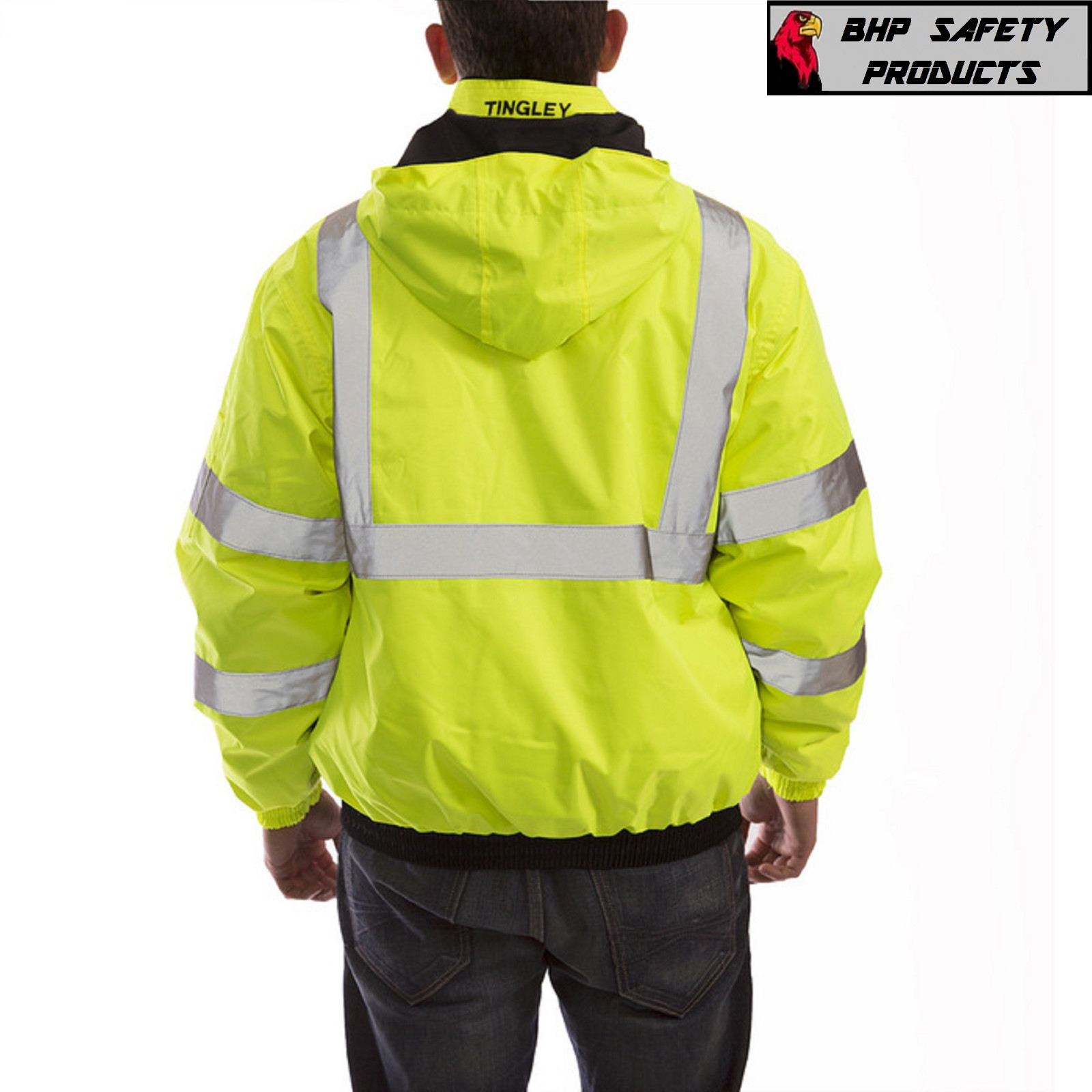 Hi-Vis Insulated Safety Bomber Reflective Jacket ROAD WORK HIGH VISIBILITY