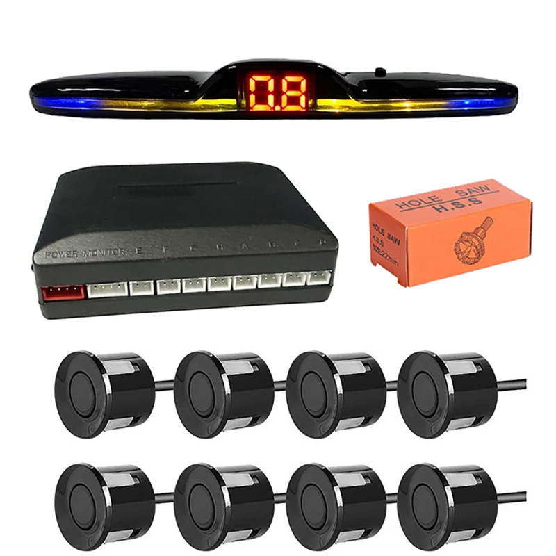 Multiple Radar Parking Sensor Kit Backlight Parktronic LED Display SystemMonitor