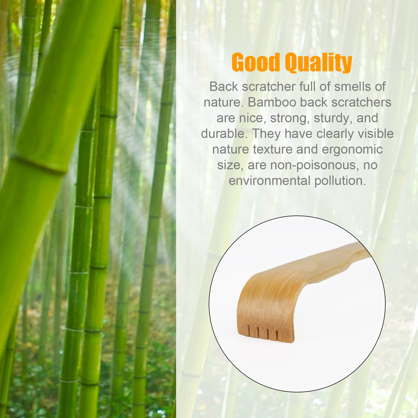 3 Pack Natural Bamboo Back Scratcher Long Reach Pick Itch Relief Tool Portable