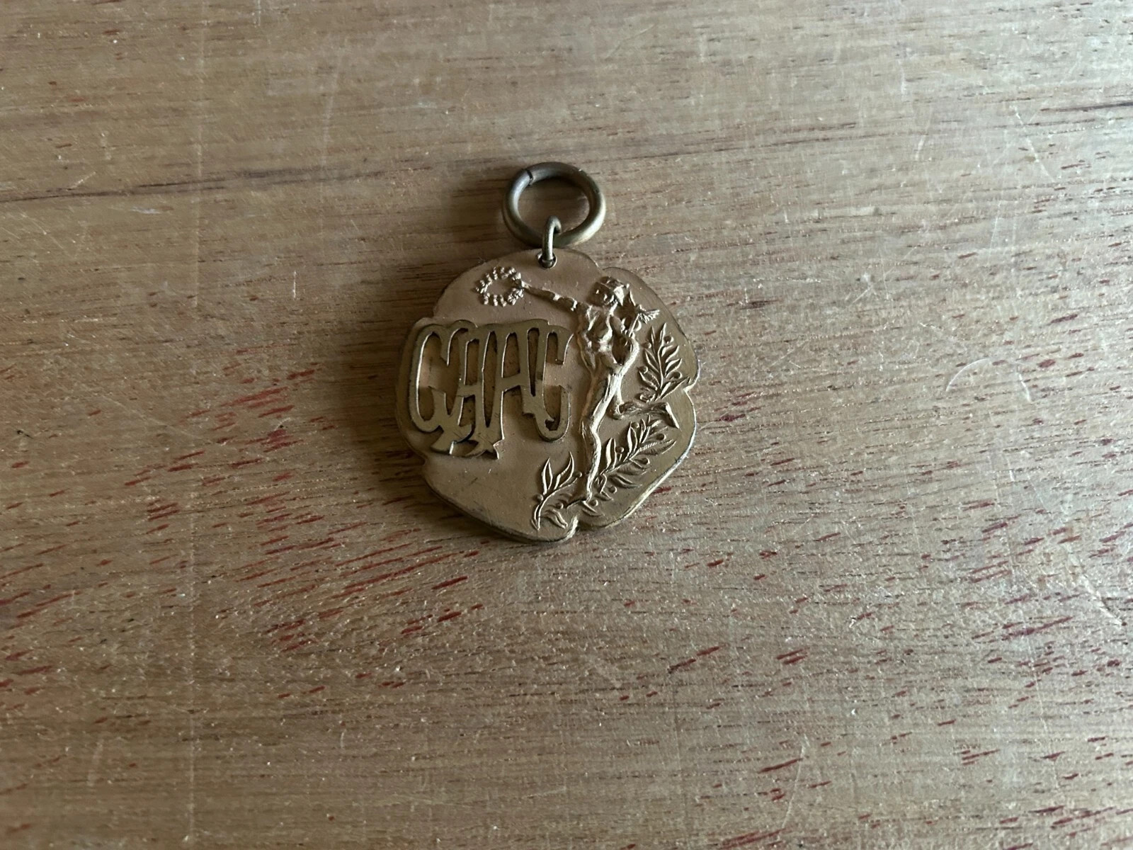 Hermes GAAC Medal FOB Award Deco Brass Tone Vintage Unsure HELP Hudson Badge USA