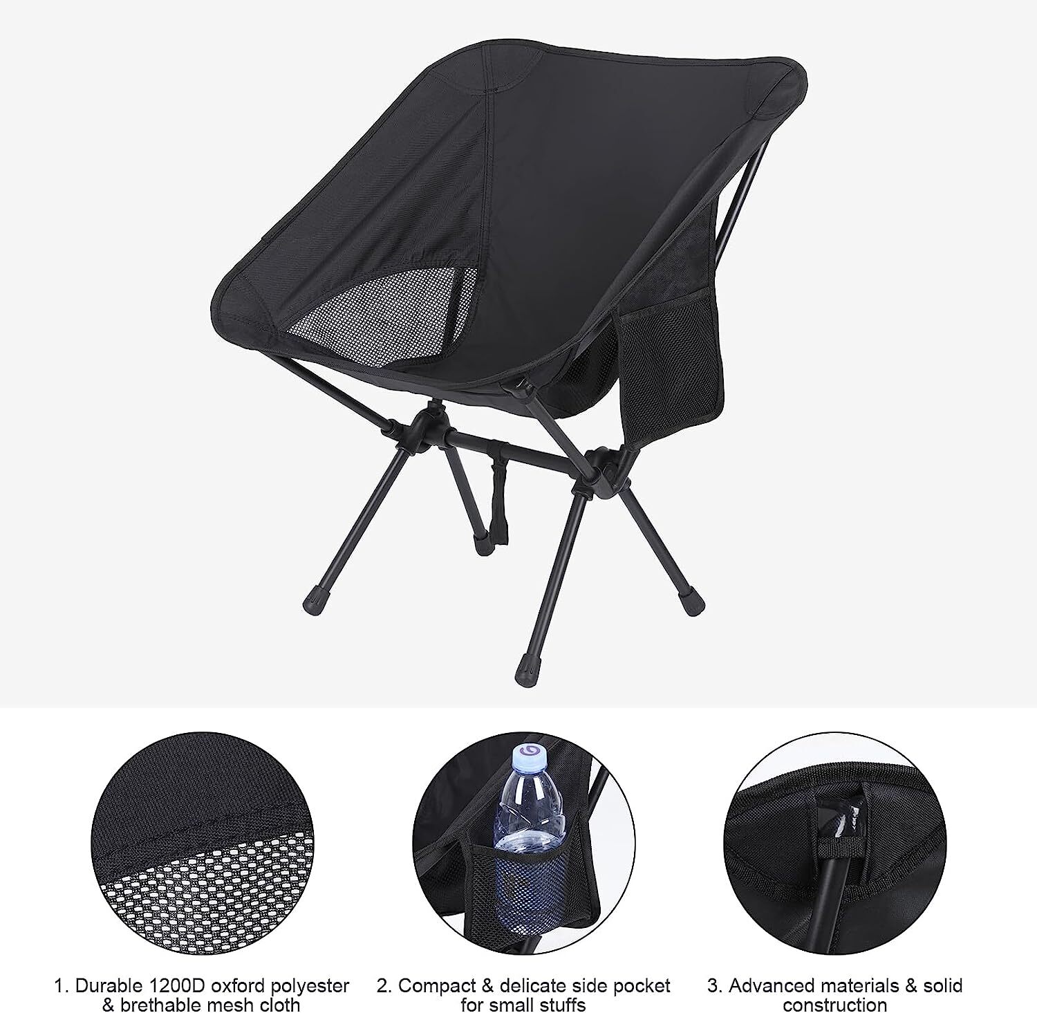 2-Pack Collapsible Camp Chairs w/Carrying Bag Outdoor Chair Camping Hiking