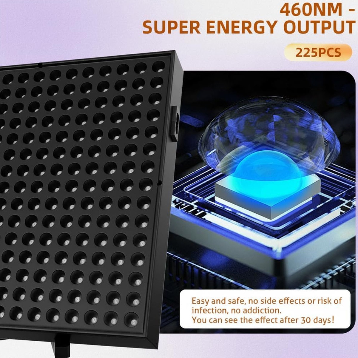 225PC Tanning Lamp 45W Tanning Skin Care Lamp Blue Light 460nm LEDs Tanning Lamp