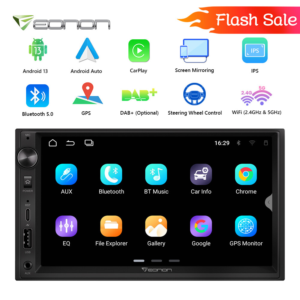 Universal 7" Car Stereo Double DIN Android 13 GPS Navi Navigation CarPlay Radio