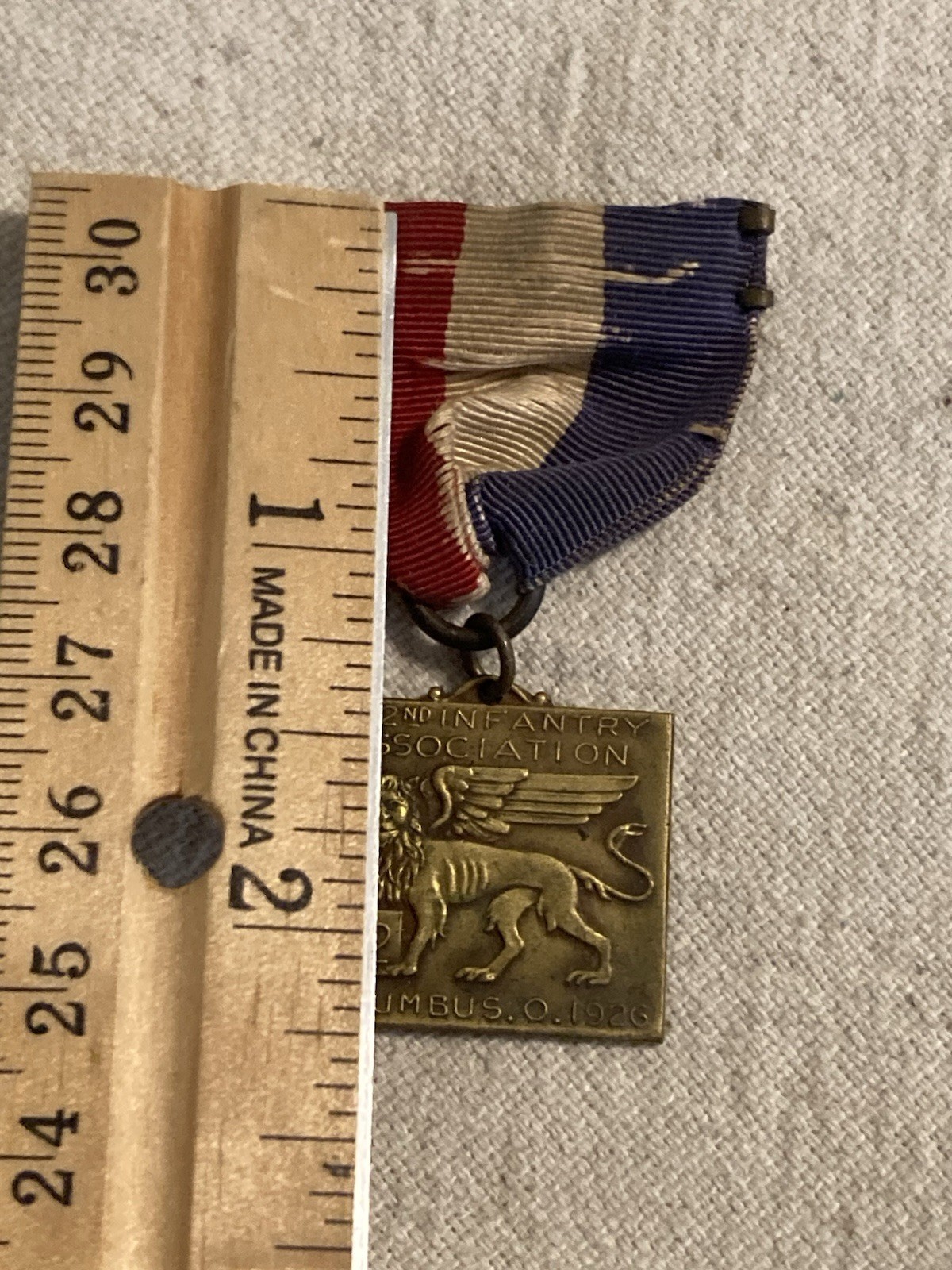 WWI US AEF ITALY 332ND INFANTRY 1926 Annual Reunion Medal Columbus Ohio Veteran