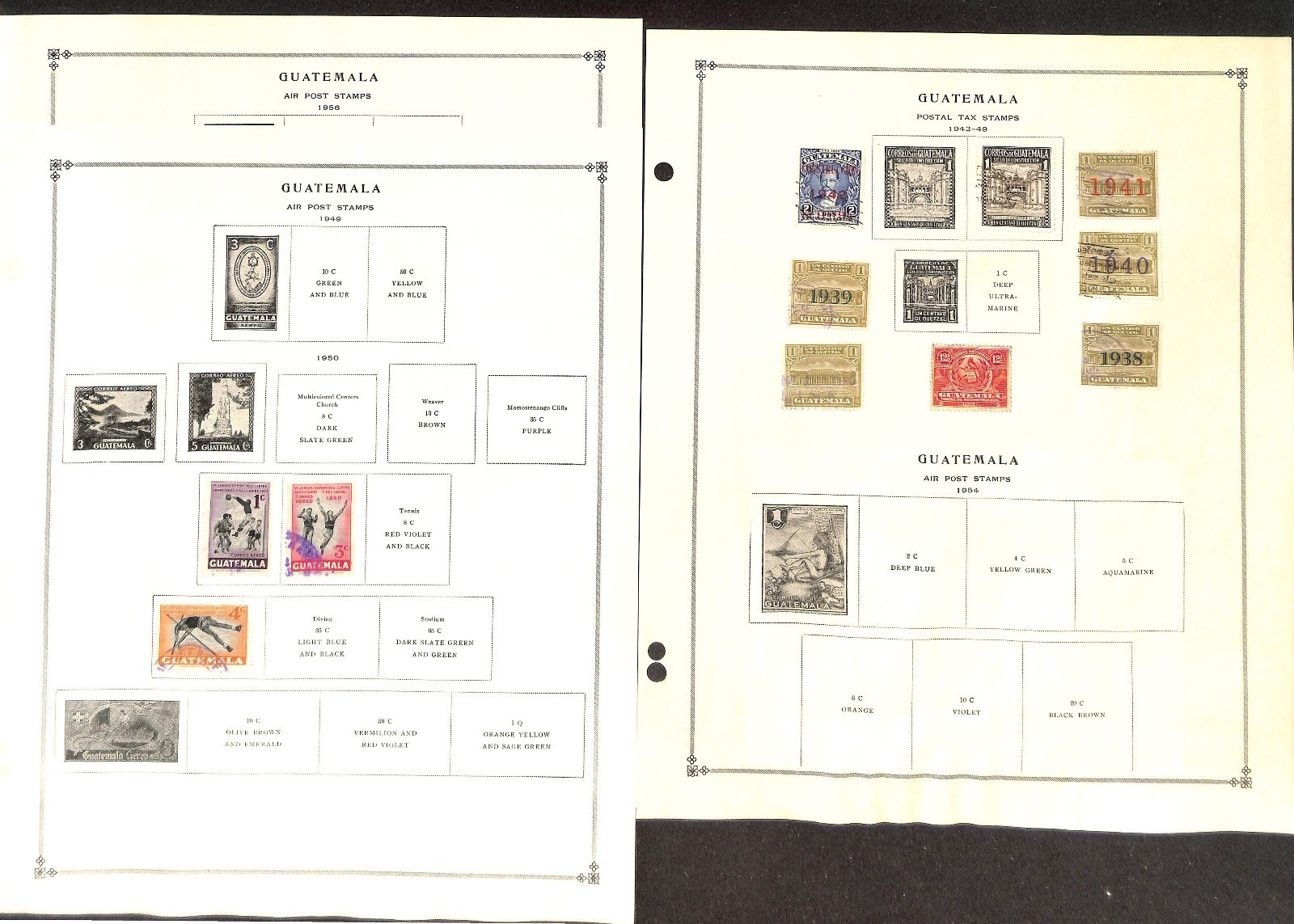 Guatemala Stamp Collection on 19 Scott International Pages, 1871-1953 (BE)