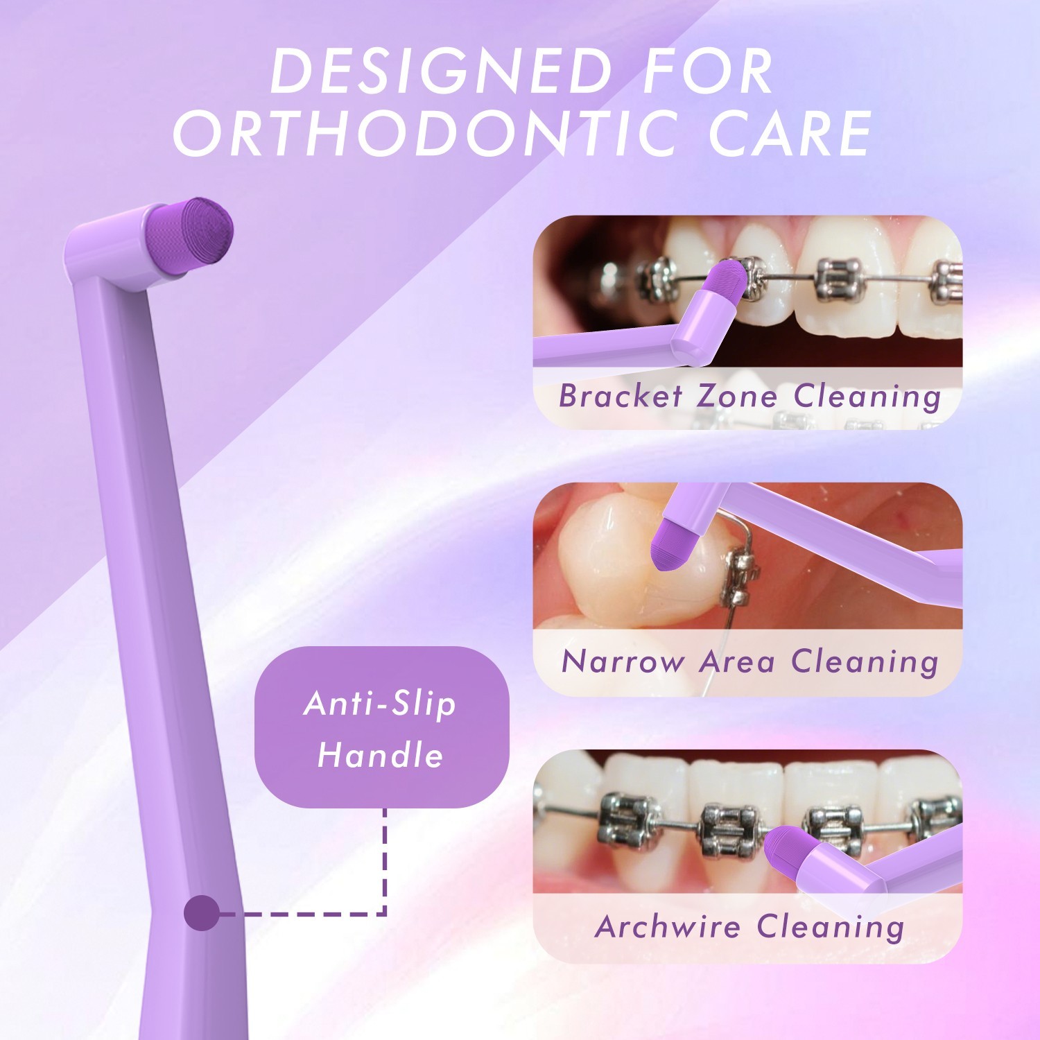 Orthodontic End Tuft Toothbrush with 0.12mm German Bristles – Deep Clean-2 Packs