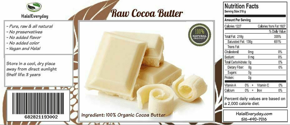 Raw Cocoa Butter 100% Pure Unrefined Organic Chocolate Bean Cacao FOOD GRADE A