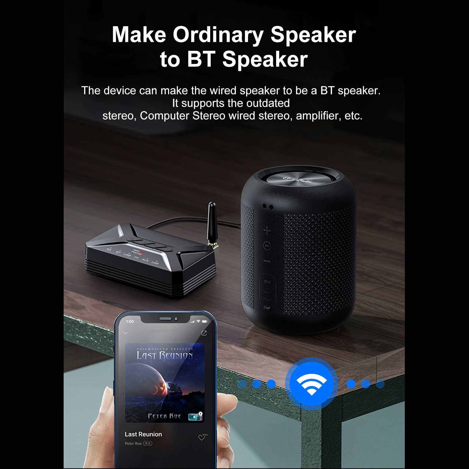 Long Range Bluetooth Transmitter Receiver Wireless Home Car Stereo Audio Adapter