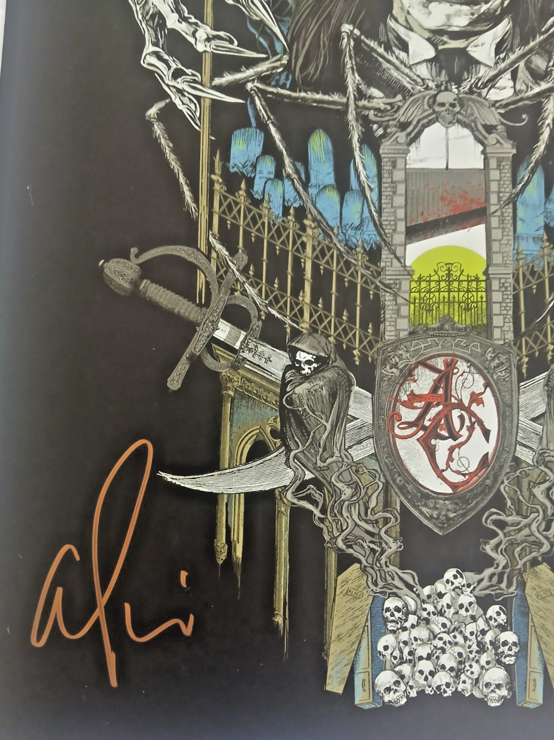 Alice Cooper Hand Signed concert poster and Backstage Pass Paranormal Tour 2018