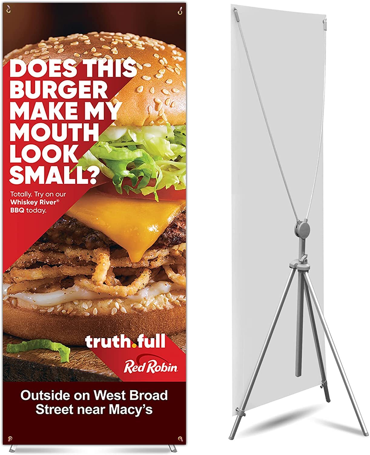 Anley Adjustable X Banner Stand with Travel Bag Fits 23"x63" to 35"x 78" Banner