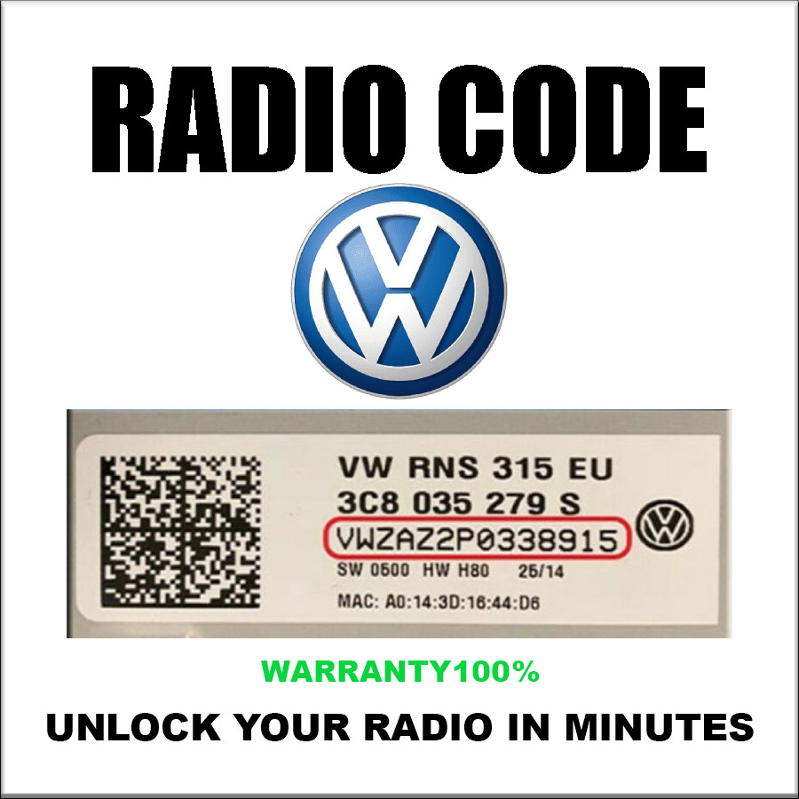 VW Stereo Radio Unlock Code Service – RNS510 RCD210
