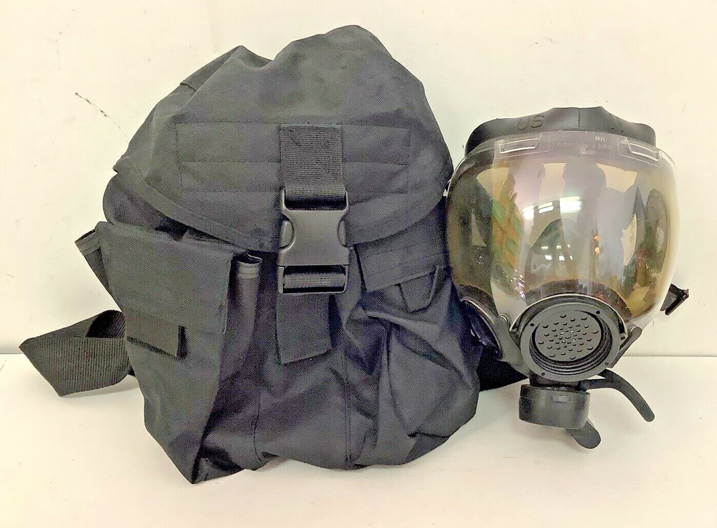MSA Millennium Full Face Gas Mask CBRN Riot Control Size Medium w/ Backpack