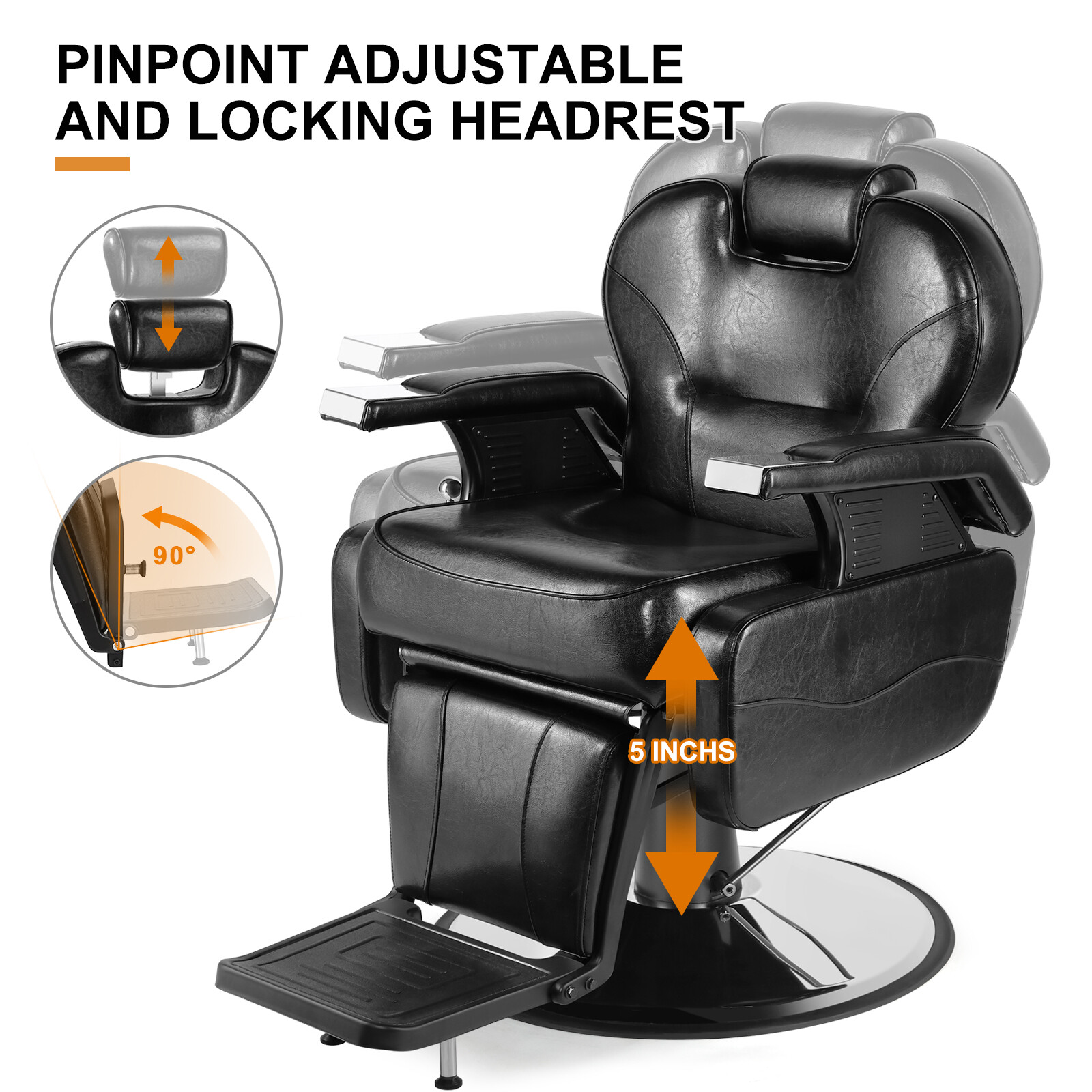 Hydraulic All Purpose Barber Chair Heavy Duty Recline Salon Beauty Spa Equipment