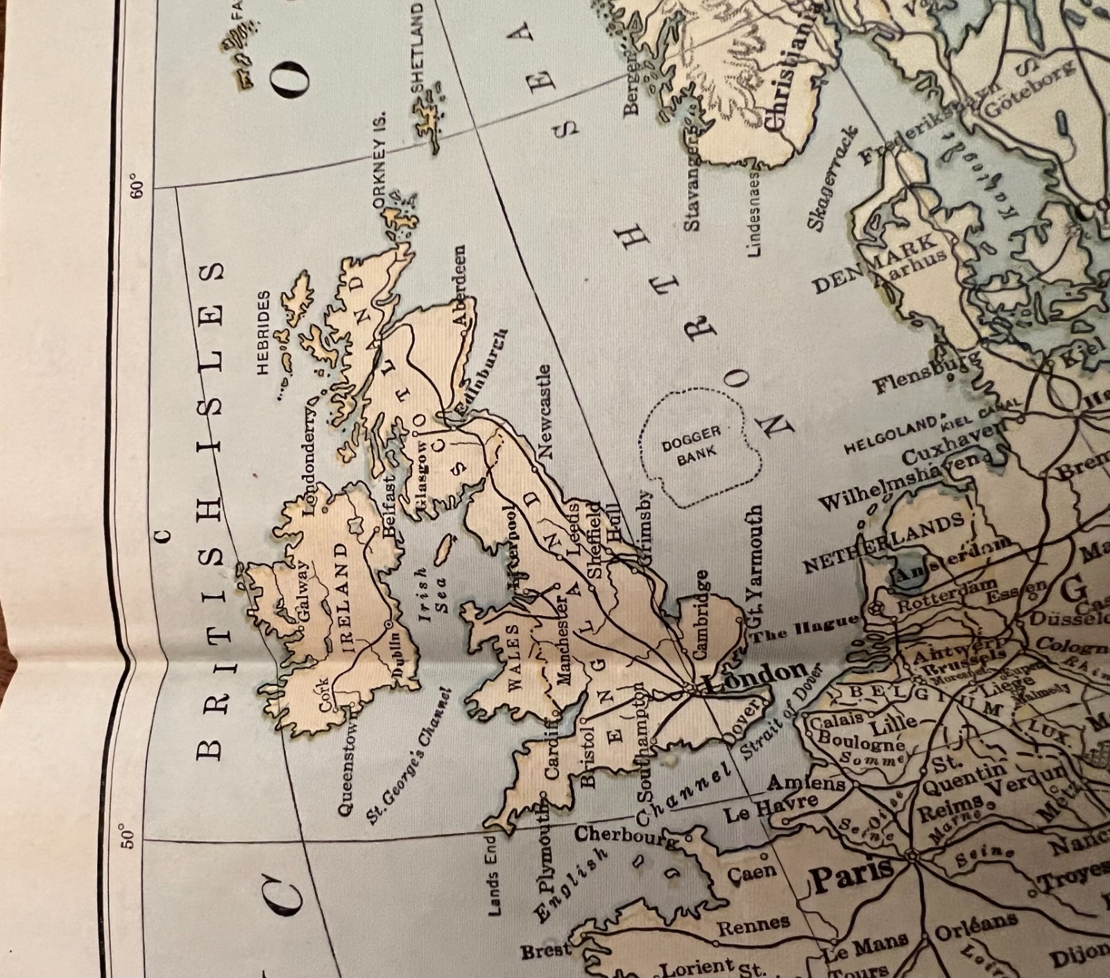 Original 1921 MAP of ASIA Post WW1 Vintage