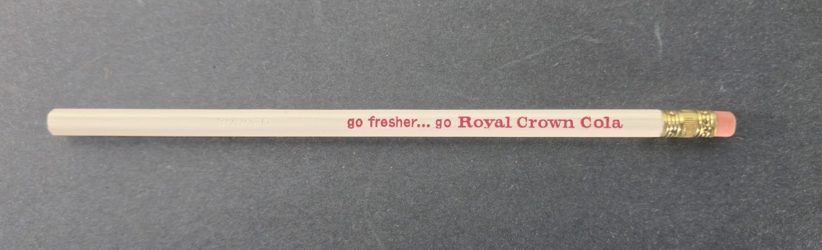 Vintage Go Fresher... Go Royal Crown Cola White & Red Pencil - Unsharpened 1970s