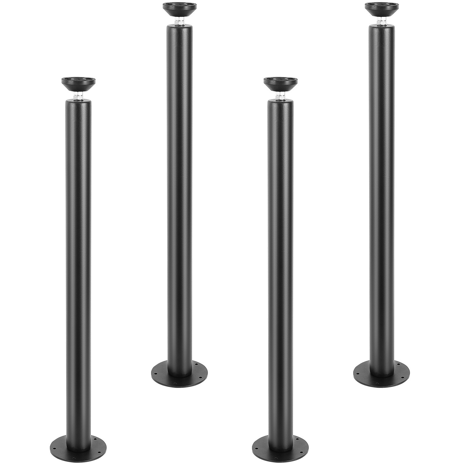 VEVOR 28" Solid Steel Adjustable Desk Legs Office Table Furniture Set of 4 Black