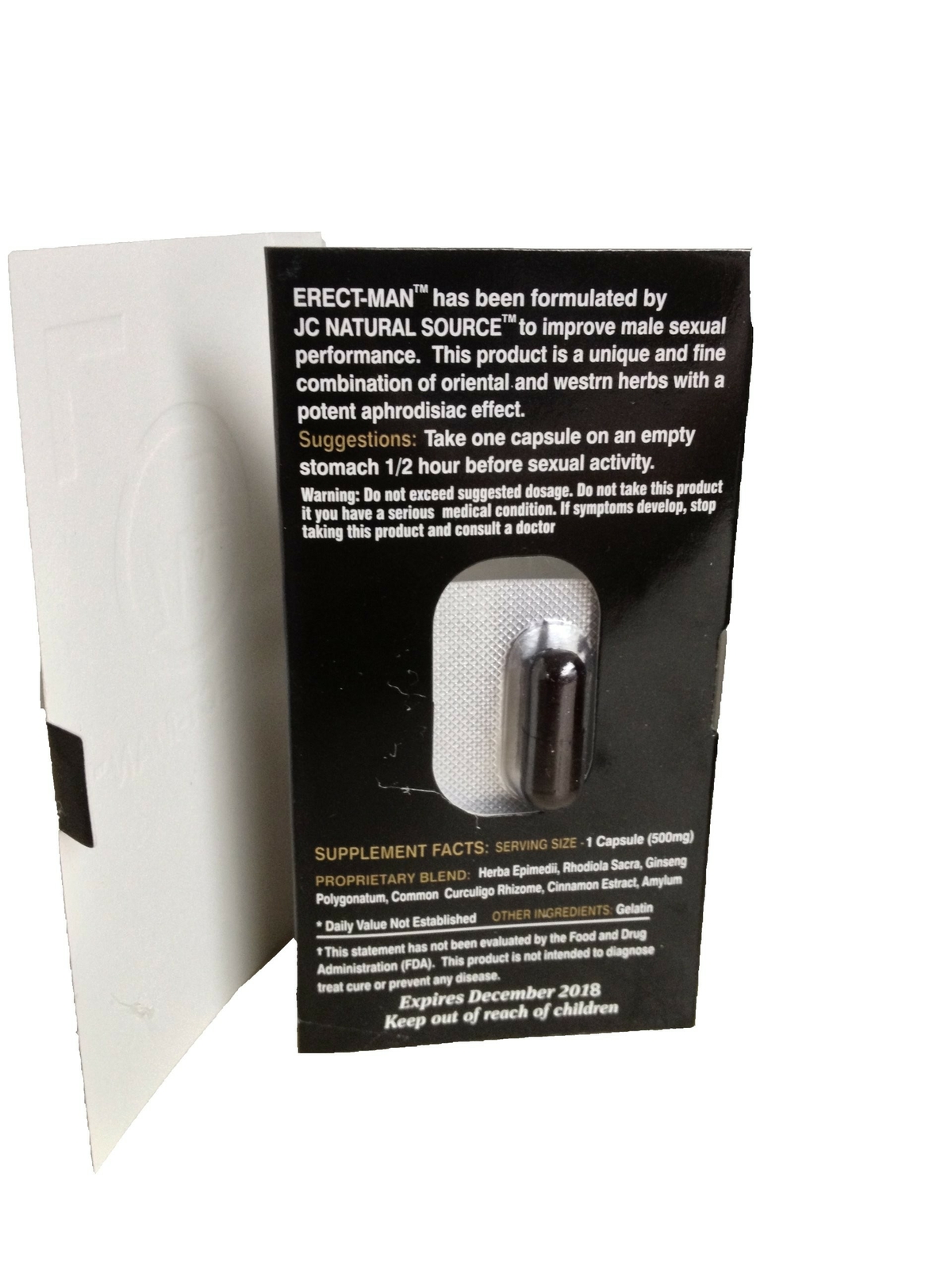 Erect-Man Extreme Potency Male Enhancement Pill! Last up to 3 Days! -10 Pills!