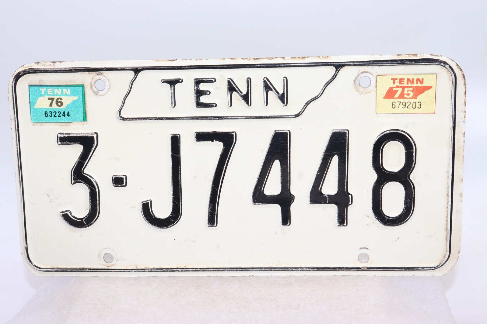 1971-1975 Tennessee License Plate Knox County " 3-J7448 "