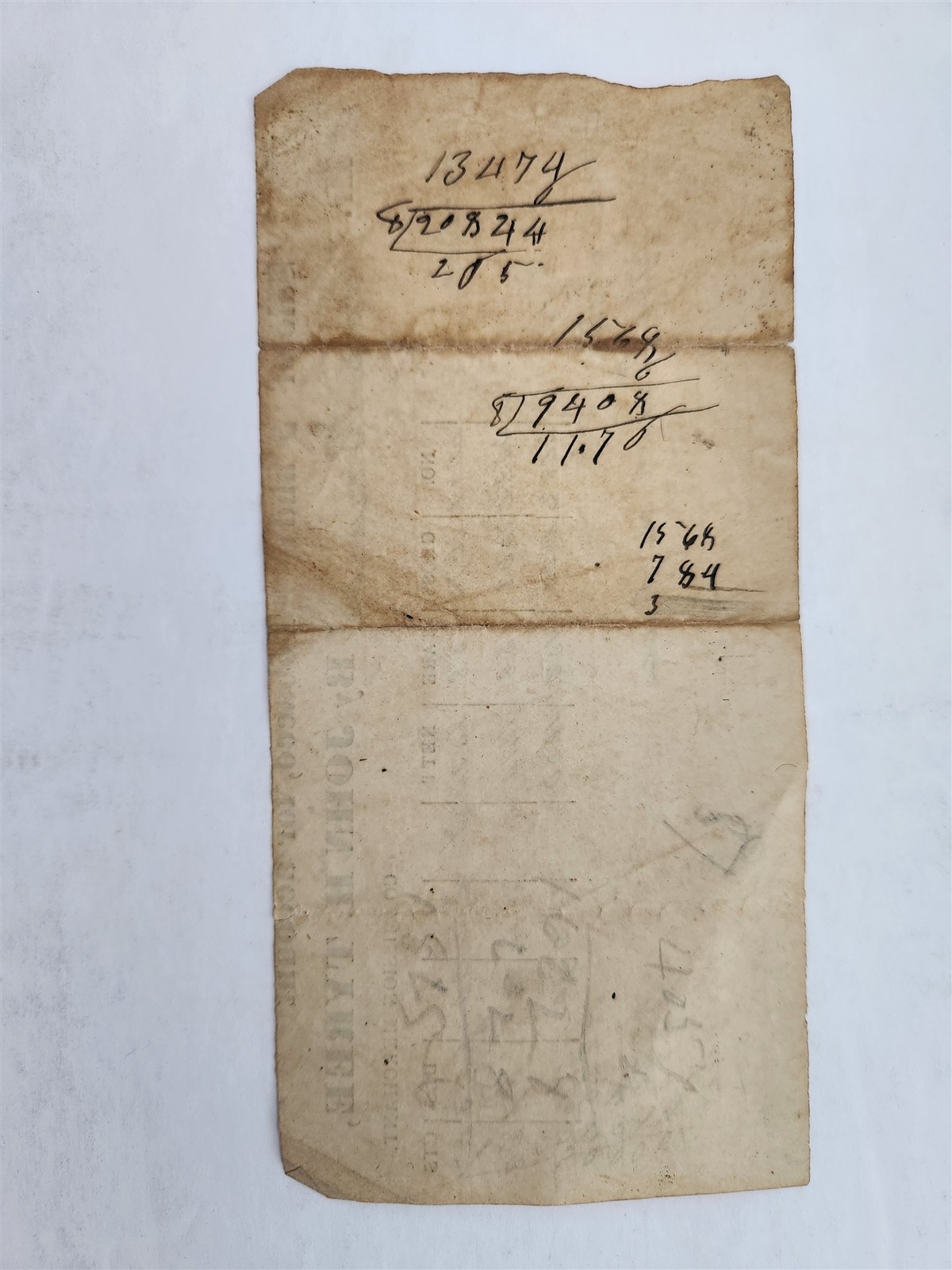 1823 antique JOHN H TYREE lynchburg va TOBACCO COMMISSION RECEIPT THOMAS BOSWELL