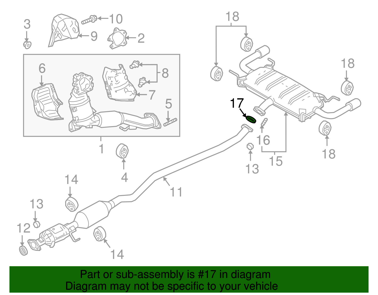 Genuine Mazda Converter & Pipe Gasket PE23-40-305