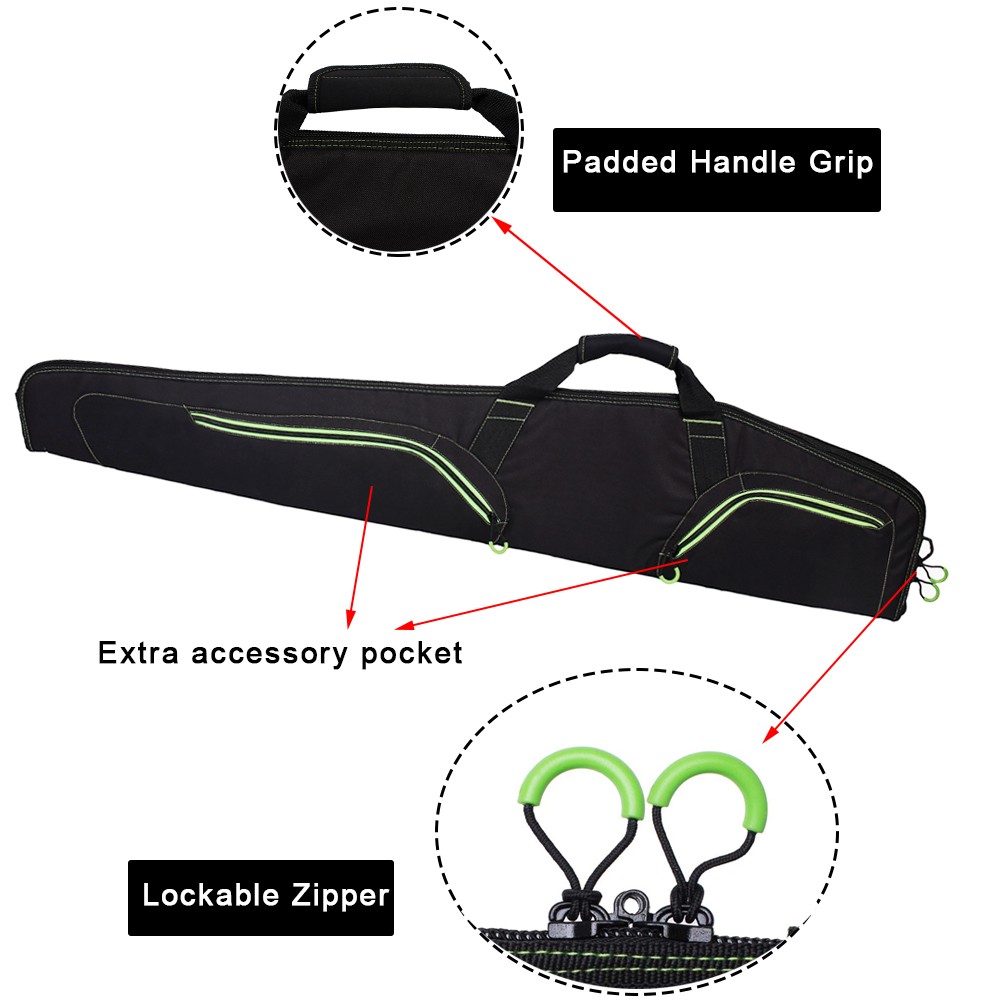 40/44/48/52Inch Scoped Rifle Case Soft Shotgun Bag with Accessory Zipper Pockets