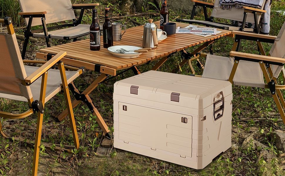 Aimisin 42 Liters Camping Outdoor Folding Storage Box with 2 Compartment Boxes