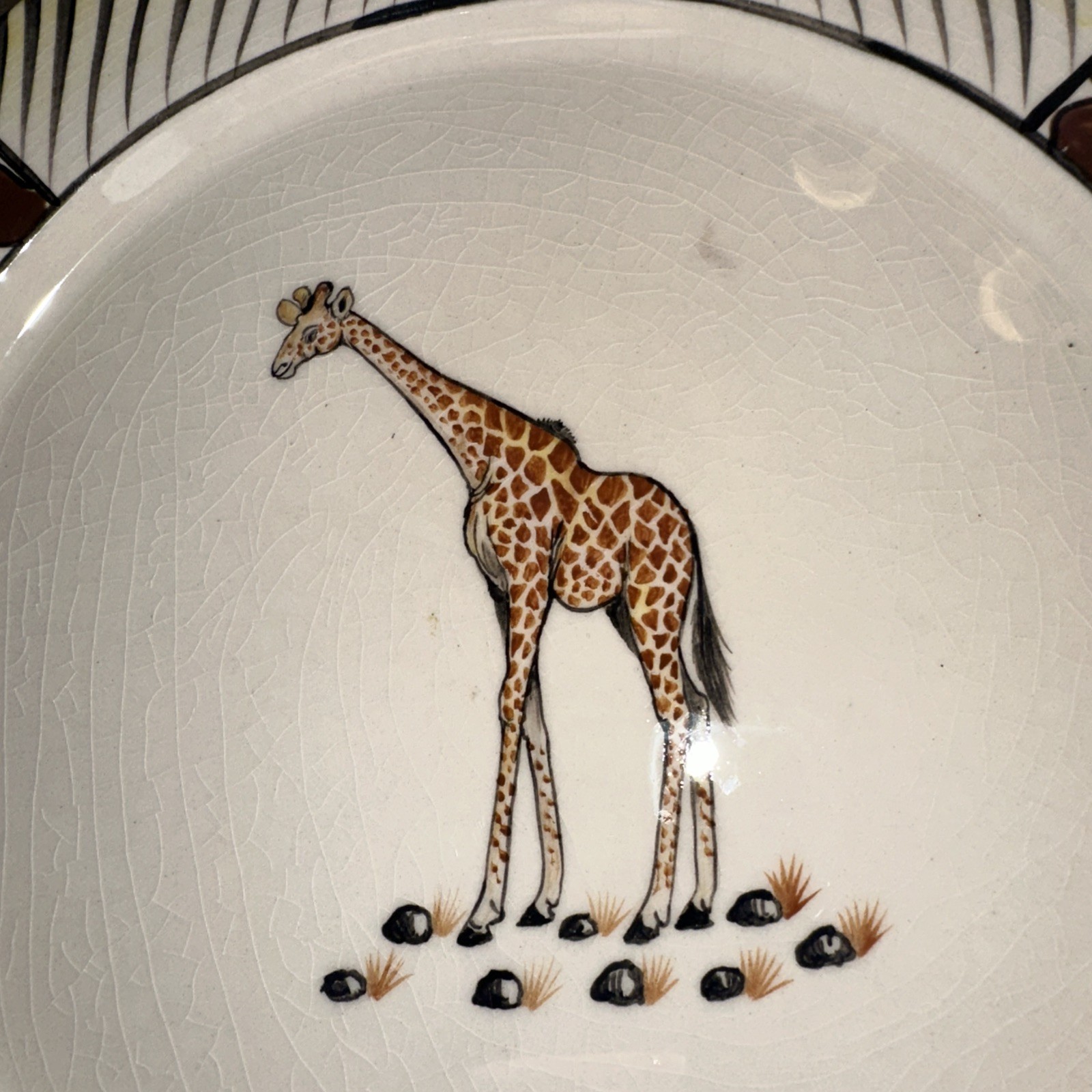 Penzo Zimbabwe Hand Painted 10.75 In Plate Giraffe Signed 2007