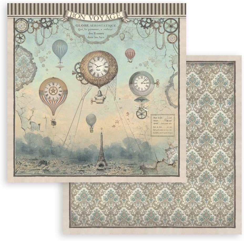 Stamperia Double-Sided Paper Pad 8"X8" 10/Pkg-Voyages Fantastiques, 10 Designs/1