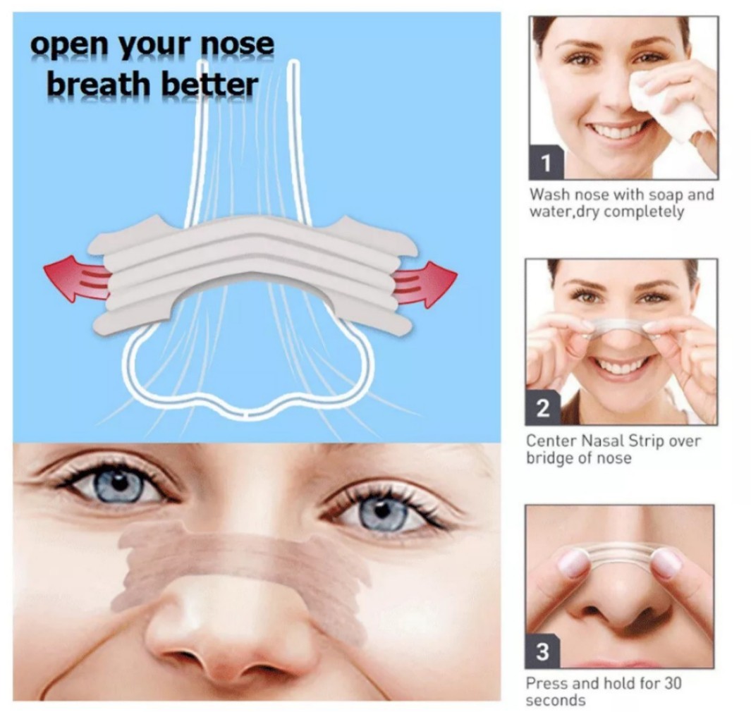 NASAL STRIPS Breathe Nose Better Reduce Snoring Right Sleep Now Apnea Adhesive