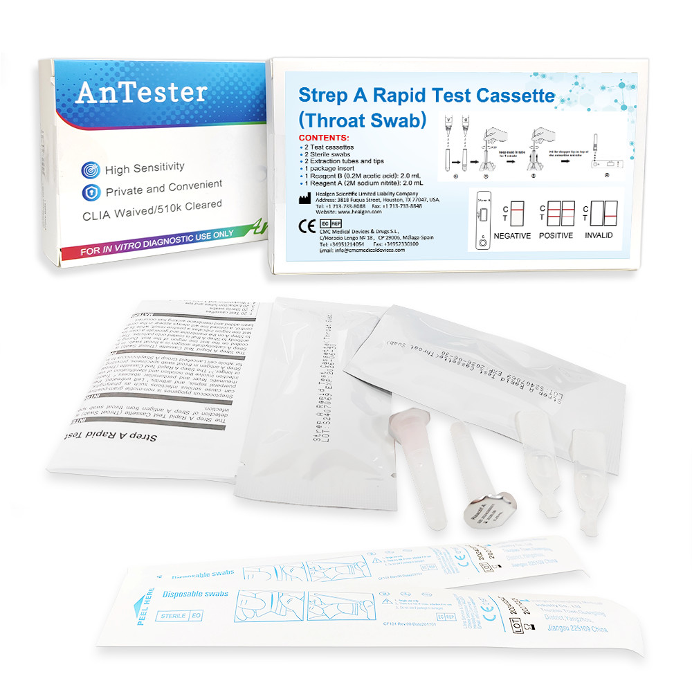 2x Strep A Rapid Test Kit, Home Throat Swab Self-Check, Throat Swab Rapid Result