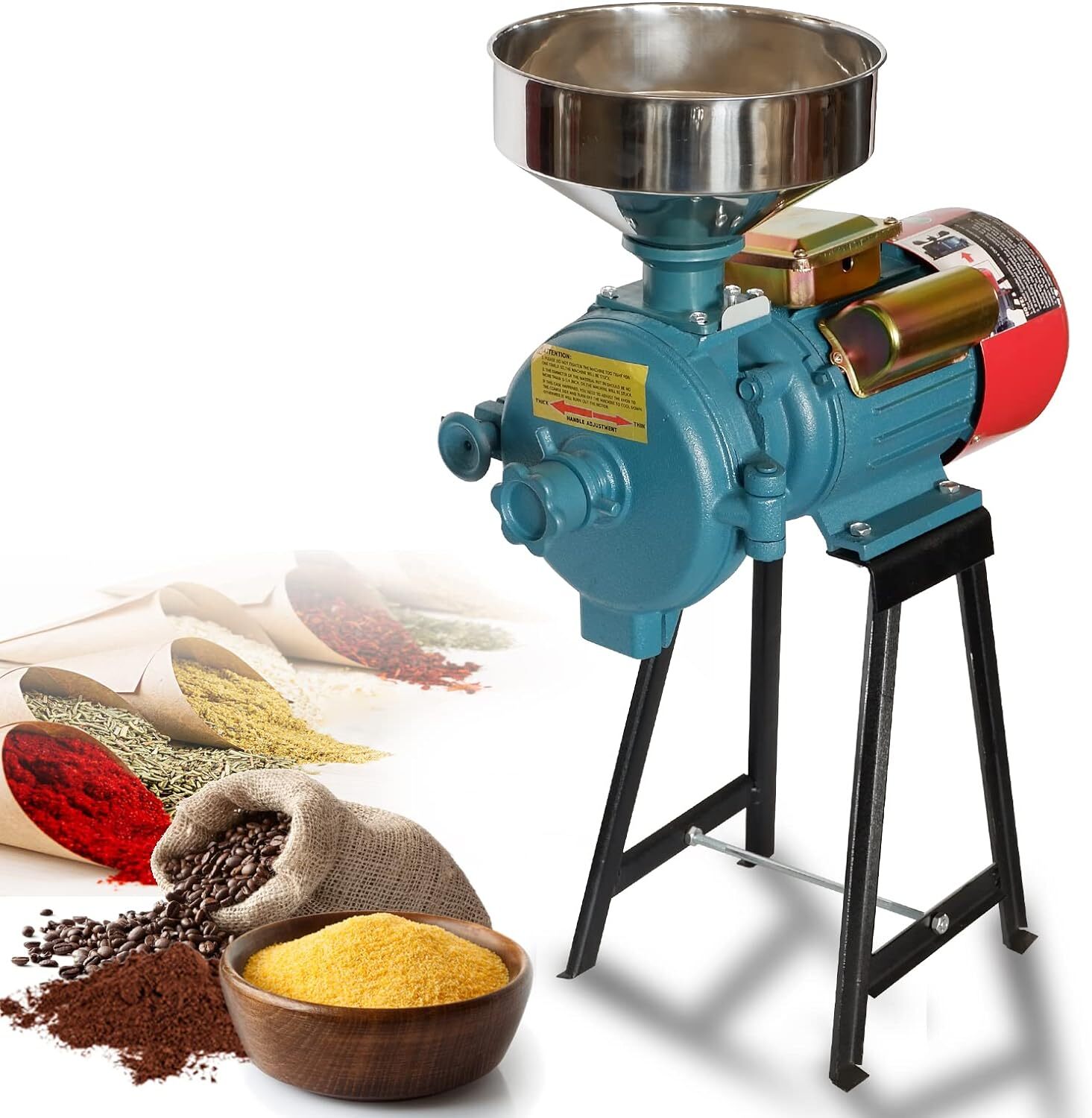 Electric Grain Mill Grinder Corn Grinder 3000W 110V Grinder Machine Flour Mill
