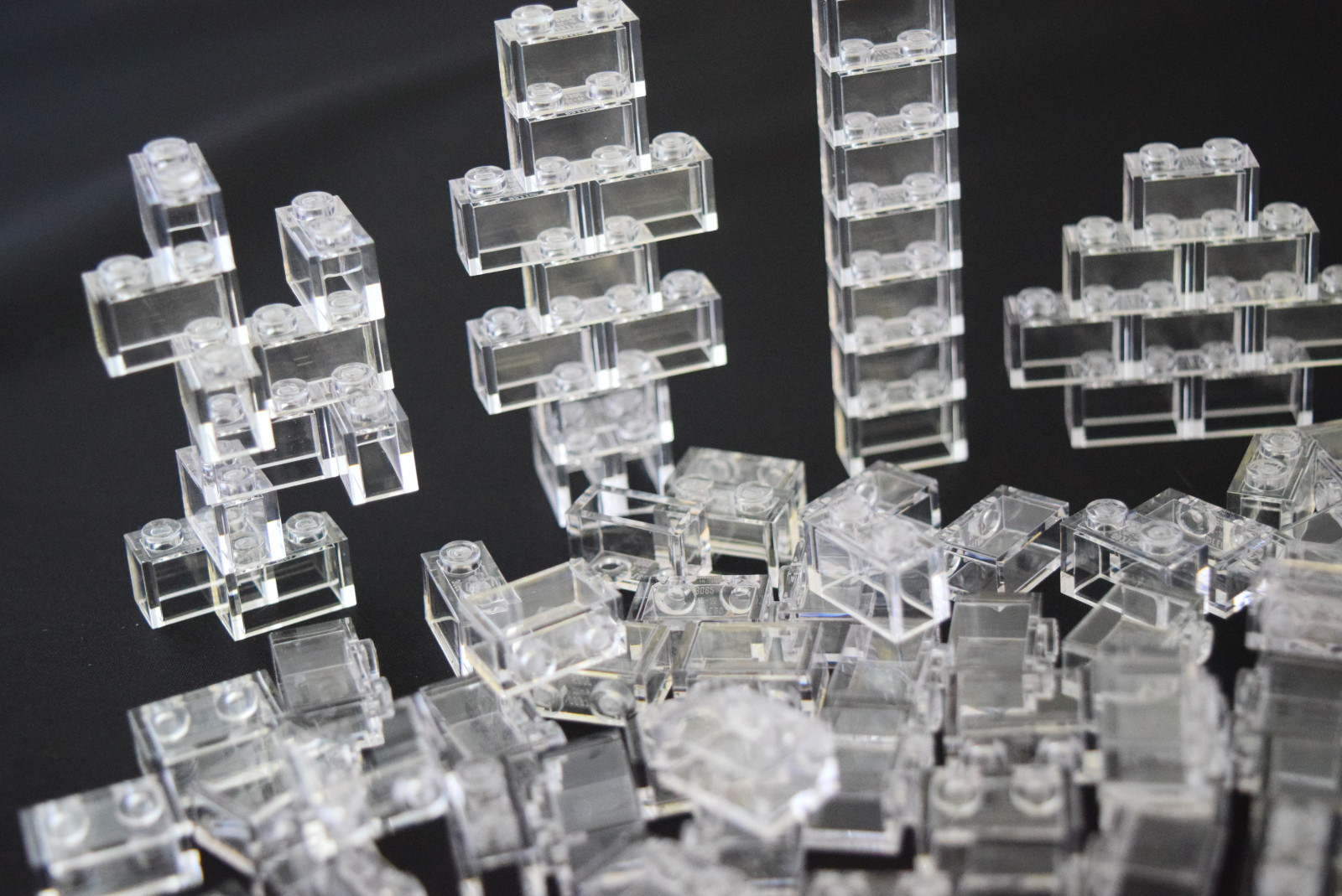 ☀️NEW LEGO Lot Of 50 1X2 Bricks White Transparent Clear Translucent trans clea