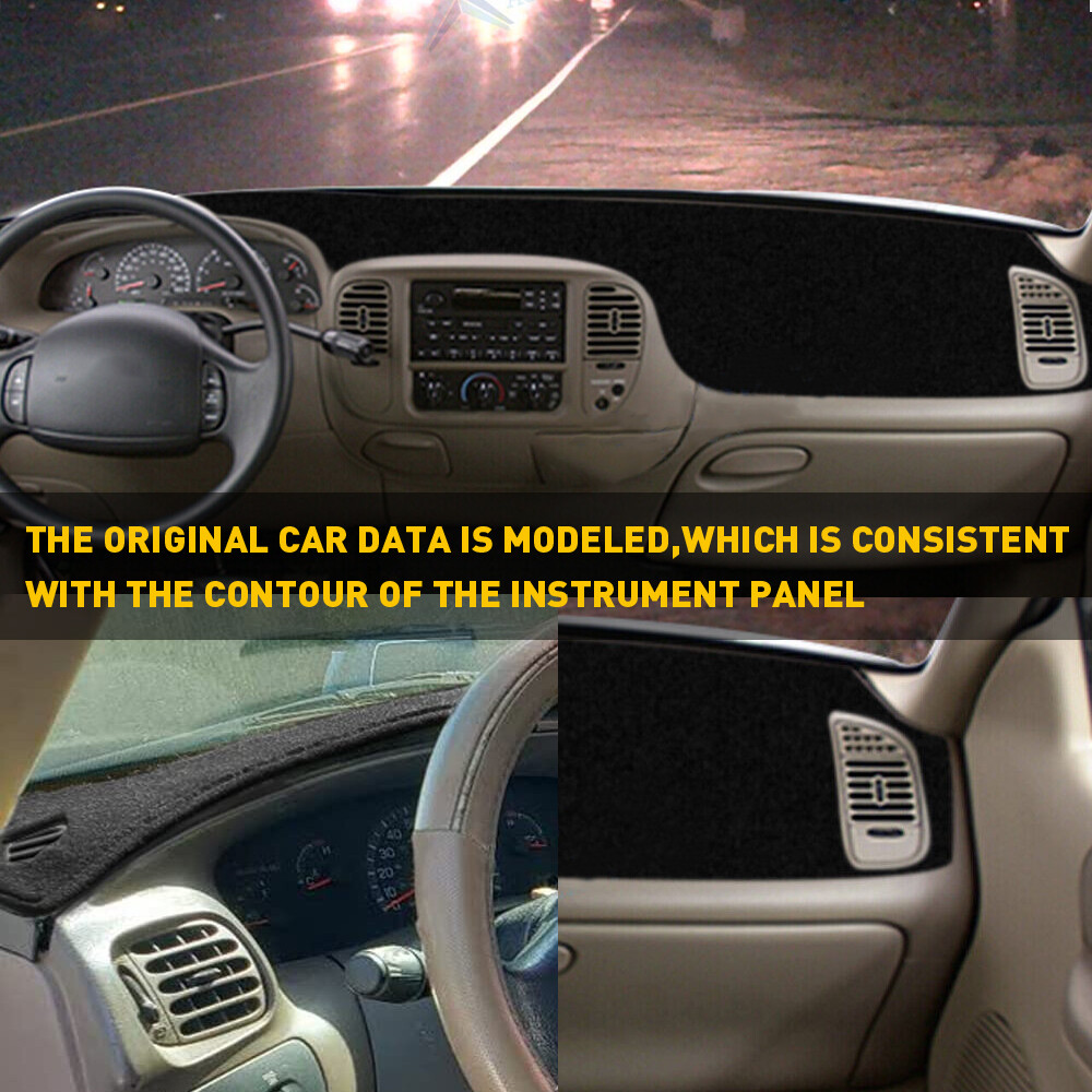 Dashboard Pad Dash Cover Mat fits For 1997-2003 Ford F150 Non-Slip Carpet Black