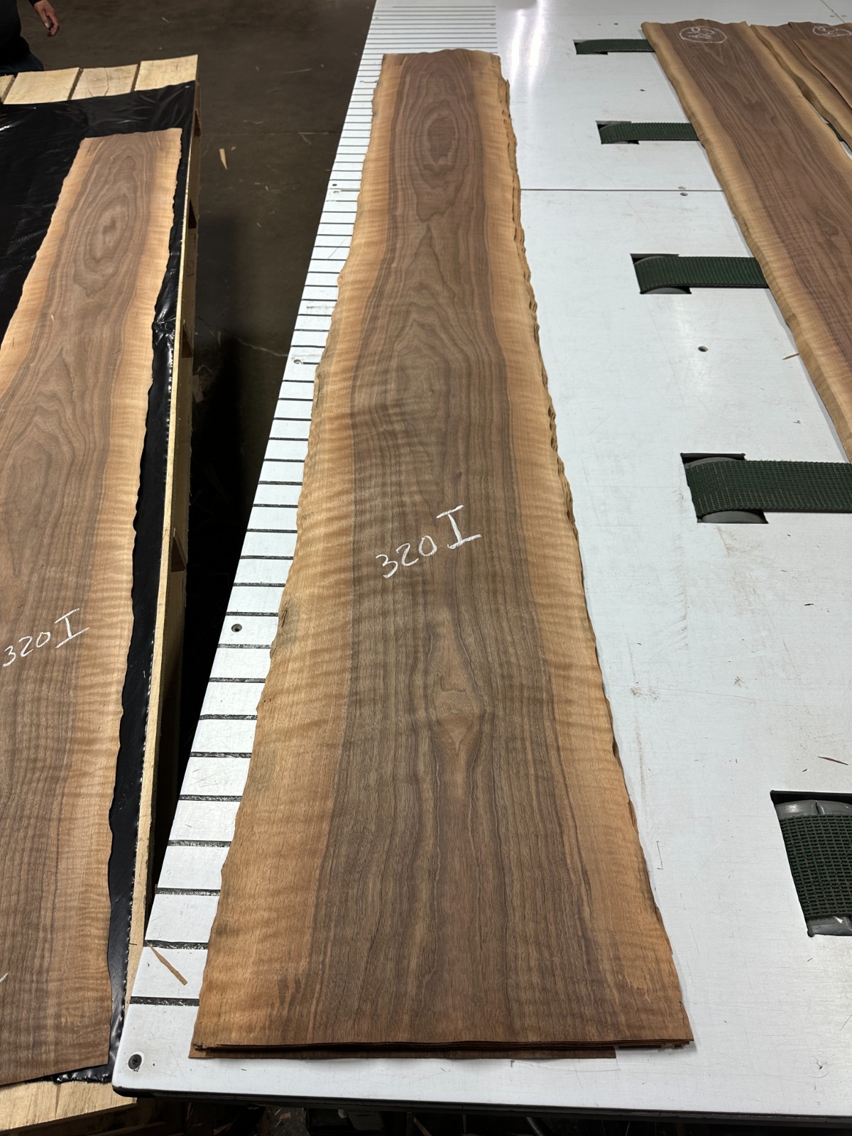 Walnut Raw Wood Veneer 2 sheets 99'' x 12'' 320i