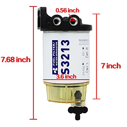 S3213 Fuel Water Separator Marine Kit, 10 Micron Filter Effect is Suitable for